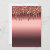 誕生日ブルゴーニュ花模様グリッター幾何学 招待状 (裏面)