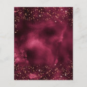 誕生日ブルゴーニュ金ゴールドの予算招待状 チラシ (裏面)