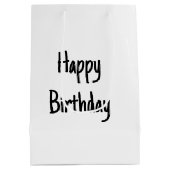 誕生日ブルドッグがフェドーラを着る ミディアムペーパーバッグ (裏面)