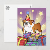 誕生日ブルドッグ ポストカード (正面/裏面)