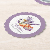 誕生日ブルンチウォーターカラーマカロンとクロワッサン ペーパーコースター (アングル)