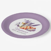 誕生日ブルンチウォーターカラーマカロンとクロワッサン ペーパープレート (アングル)