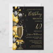 誕生日ブルンチバルーン&シャンパン 招待状 (正面)