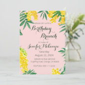 誕生日ブルンチミモサ水カラー招待状 招待状 (スタンド正面)