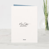 誕生日ブルーとホワイトスノーフレークキルト カード (裏面)