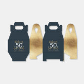 誕生日ブルーと金ゴールドシンプルファエレガントボ フェイバーボックス (折り畳みなし)