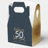 誕生日ブルーと金ゴールドシンプルファエレガントボ フェイバーボックス (オープン)