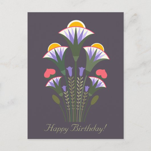 誕生日ブルーエジプトロータスオーナメントCC1020 ポストカード (正面)