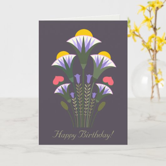 誕生日ブルーエジプトロータスオーナメントCC1021 カード (黄色い花)