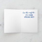 誕生日ブルーケーキカラフルお祝い カード (内部)