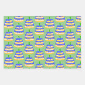 誕生日ブルーケーキ1 ラッピングペーパーシート (正面)