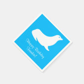 誕生日ブルーシーライオン4フランキー（名前） スタンダードカクテルナプキン (角)