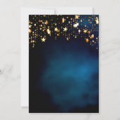 誕生日ブルースカイ星金ゴールドジオピンクフローラ 招待状 (裏面)