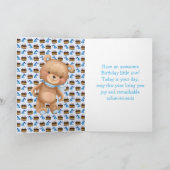 誕生日ブルーテディバルーンボーイカード カード (内部)