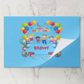 誕生日ブルーテーマラージティアウェイ紙パッド ペーパーパッド (折り畳み)
