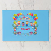 誕生日ブルーテーマラージティアウェイ紙パッド ペーパーパッド (正面)