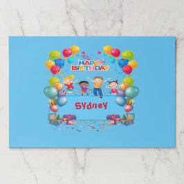 誕生日ブルーテーマラージティアウェイ紙パッド ペーパーパッド