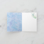 誕生日ブルートンフライ水彩画 サンキューカード (内部)