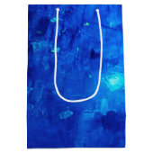 誕生日ブルーネオン宇宙 ミディアムペーパーバッグ (裏面)