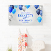 誕生日ブルーバルーンのバナー 横断幕 (インサイチュ)