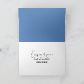 誕生日ブルーバードインウォーター色アート カード (内部)