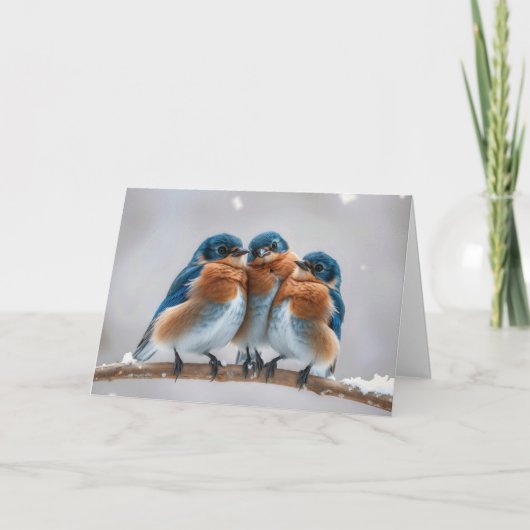 誕生日ブルーバードオンザウィンターブランチ カード (正面)
