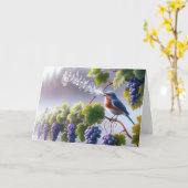 誕生日ブルーバードオンザグレープベン カード (黄色い花)