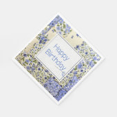 誕生日ブループリント針付きキルト スタンダードランチョンナプキン (角)