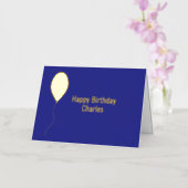 誕生日ブルー箔折りカード 箔シーズンカード (蘭)