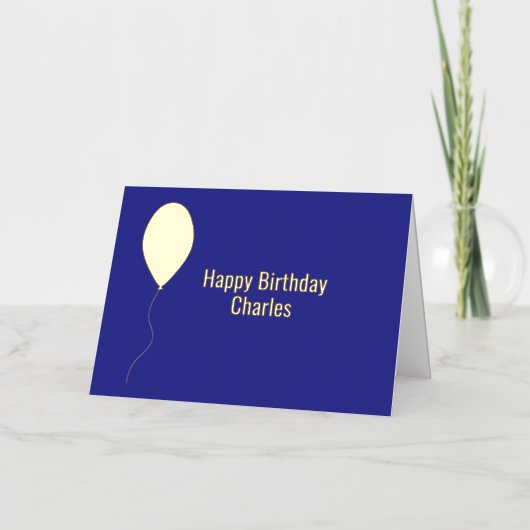 誕生日ブルー箔折りカード 箔シーズンカード (正面)