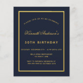 誕生日ブルー金ゴールドクラシック予算 チラシ (正面)