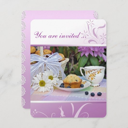 誕生日ブレックファーストブランチ招待状 招待状 (正面/裏面)