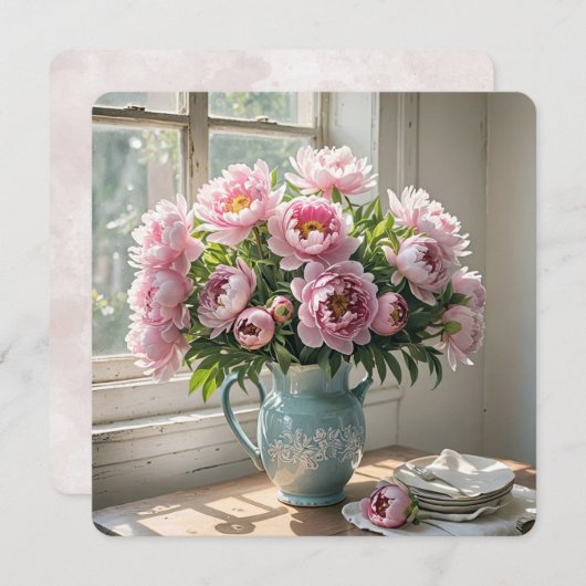 誕生日ブレックファーストブルンチピーオンブーケ 招待状 (正面/裏面)