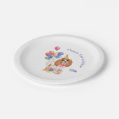 誕生日ブレンハイムカヴァリエキングチャールズスパニエル犬  ペーパープレート (アングル)