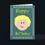 誕生日ブロンデヘアパパスfrom Son カード<br><div class="desc">子供が誕生日に彼のパパに行く与えか、または自分の大事な行事を作るために可愛い愚か者カード。パパ用カードの背景色と前後の単語をカスタマイズ変更するヘアカラー違うの組み合わせが必要な私はそれを作成するか、店で利用可能な他のすべての組み合わせをチェックアウトすることを知らせる。</div>