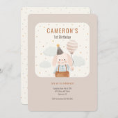 誕生日プップファースト誕生日招待状 招待状 (正面/裏面)