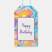 誕生日プラスチック流体抽象芸術 ギフトタグ (正面)