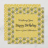 誕生日プラントデコモダン金ゴールドセージ緑 (正面/裏面)