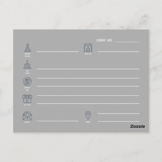 誕生日プラン：はがき ポストカード (裏面)