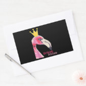 誕生日プリンセスガールフラミンゴ |かわいいフラミンゴ 長方形シール (封筒)