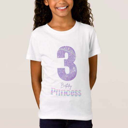 誕生日プリンセスガール3歳Tシャツ Tシャツ (正面)