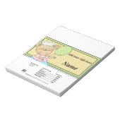 誕生日プリンセスキャンディバーラッパーパーティーの好意 ノートパッド (回転)