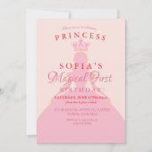 誕生日プリンセス写真 招待状 (正面)