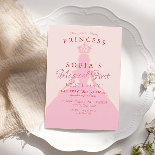誕生日プリンセス写真 招待状