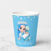 誕生日プリンセス妖精と花オンターコイズ 紙コップ (裏面)