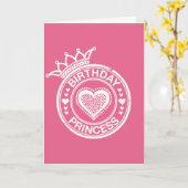 誕生日プリンセス – 白 –  カード (黄色い花)