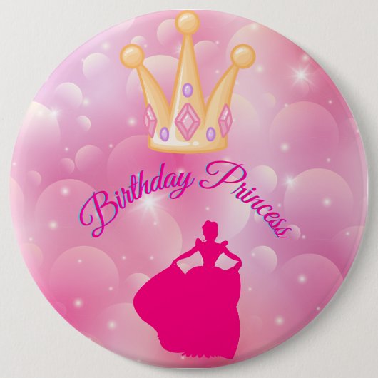 誕生日プリンセス 缶バッジ (正面)