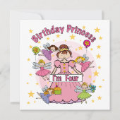 誕生日プリンセスI'm Four T-shirts and Gives カード (正面)