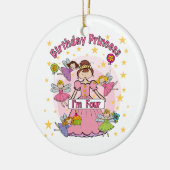 誕生日プリンセスI'm Four T-shirts and Gives セラミックオーナメント (左)