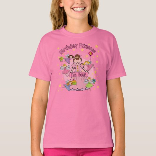 誕生日プリンセスI'm Four T-shirts and Gives Tシャツ (正面)